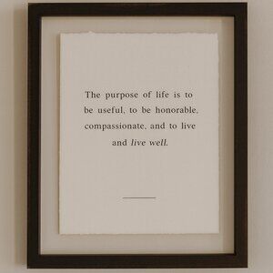 NWT Modern Contemporary Glass Framed Inspirational Quote Wall Sign Art Print